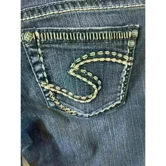 Silver Jeans Aiko Bootcut Size 25/L 31 dark wash inseam 28" - Picture 6 of 8